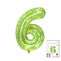 18 inch grass green number 6 foil balloon with metallic finish and card packaging - 40-inch Jelly Green 6-piece Cardboard Box