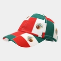 Detail of multi-panel Mexico flag baseball cap with national emblem embroidery - Mexico Tricolor Print Style (23#)