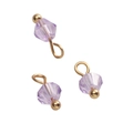 Light purple faceted glass bead pendant with golden metal loop for DIY jewelry making - Bicone Bead / Light Purple