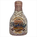 Bolso de noche con forma de botella de champán y pedrería de colores para celebraciones - Dorado Multicolor