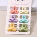 Set de 6 mini pinzas para el cabello con diseño floral en colores pastel suaves - Estilo Nudo Chino / Juego de 6 piezas