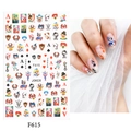 3D joker and poker card nail stickers F615 with cartoon patterns and model hand display - F615 (Bare Sheet)