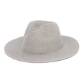 Cappello fedora classico in paglia grigio chiaro con tesa larga e trama intrecciata - Grigio