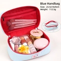 Beauty case azzurro con cerniera rossa, dimensioni 23.5x14x9cm, peso 112.5g - Azzurro