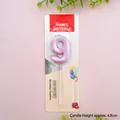 Number 9 birthday candle in metallic pink purple finish for party cake decoration - Rose Gold Number 9