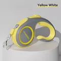 5m retractable dog leash in yellow and white color with ergonomic non-slip handle - madden Series / Yellow/White / 3M