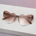 Fashionable heart-shaped sunglasses with brown gradient lenses and translucent frame - Gradient Brown