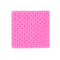 Pink silicone fondant mold with square knitted sweater texture for cake decorating - 17-99 / Pink