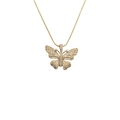Elegant gold butterfly pendant necklace with cubic zirconia on a fine chain - Gold Butterfly Clear Zirconia