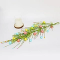 Close-up of Easter artificial vine with colorful eggs and lush green foliage decor - 60cm Easter Egg Long Vine Swag