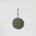 Greyish green wool ball Christmas tree ornament with a woven hanging loop - Grey Green