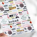 Japanese style vintage newspaper nail stickers with pop typography and word collage - TS-661 Pop Weekly