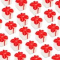 Miniatuur rood-witte glazen kralen als geschenkdoos voor DIY-sieraden en Kerstmis - Wit
