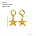 Detail von 18k vergoldeten Seestern-Ohrringen mit Textur aus 304 Edelstahl - Seestern-Stil (ZE1183G)