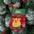 Decorazione per albero di Natale: guanto rosso e verde con renna e fiocco di neve - Guanto Renna
