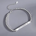 Minimalist S925 sterling silver box chain bracelet featuring 'you complete me' engraving - You Complete Me Men's Bracelet