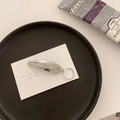 Fermaglio per capelli minimalista in metallo argento con ciondolo ad anello su scheda - 5 Cerchio (Singolo)