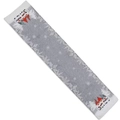 Gray and white Christmas gnome table runner with snowflake prints and linen texture - Grey Gnome Table Runner / Gray