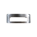 Silver metal feather hair clip with horizontal brushed texture and hollow rectangular design - Rectangular Silver Brushed