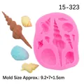 Pink silicone mold for fondant seashell shapes with marine life starfish sea snail patterns - No.5 (15-323) / Pink