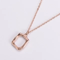Collana minimalista in acciaio inossidabile oro rosa con ciondolo rettangolare - Oro rosa