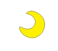Funny yellow crescent emoji hair clip in a minimalist 2D style for children and girls - Moon (QT--CY122)