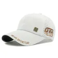 White quick-dry baseball cap with laser-cut breathability holes and GKVO embroidery - White