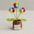 Handmade crochet emotional support plant with colorful flowers and motivational card - Colorful Flower