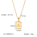 18K gold plated stainless steel necklace with letter A pendant and white shell inlay - Letter A (HC-N40052-A)