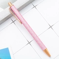 Pink creative ballpoint pen with gold fish scale texture and rose gold metal accents - Water Drop Pink (Rose Gold Trim)