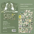 30pcs Green Butterfly stickers, waterproof synthetic paper for vintage scrapbooking - XCC022 Green Jade Butterfly - 30 Sheets/Pack