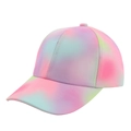 Bunte Batik-Einhorn-Baseballkappe für Mädchen mit lebhaften Regenbogen-Farbverläufen - Neon - Rosa Lila Blau Verlauf