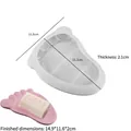 Feet shaped silicone resin mold for DIY soap dish and trays with dimensions info - Footprint Soap Box Mold