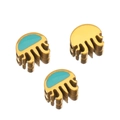 Golden jellyfish charms with blue oil drip finish for DIY jewelry making and beading - Blue Jellyfish / 2 Pcs/Set / Gold