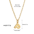 Detailed size specifications of the letter P pendant with bubble font on paperclip chain - Letter P