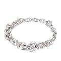 Minimalist stainless steel dragon scale link chain bracelet with O-ring buckle for men and women - Silver Style (KB135209-Z)