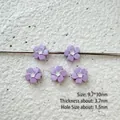Light purple flower beads for DIY jewelry making, size 9.7x10mm with 1.5mm hole - Purple