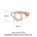 Rose gold S925 sterling silver four-prong ring setting for 8x10mm gemstones - Stone Size 8*10mm / Rose Gold