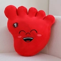 Creative red big foot plush pillow with smiling face and spider embroidery on sofa - 50cm / Red