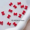 Nahaufnahme der roten 8x11mm 3D-Harz-Schleifen für professionelles DIY-Nageldesign-Zubehör - 1.1cmx0.8cm / Rot (YD-802#)