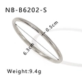 Eleganter silberner Edelstahl-Armreif mit minimalistischer Spiralgewebestruktur - Silberdiagonale Textur Stil (NB-B6202-S)