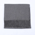 Solid dark grey cashmere-like scarf with thick tassels for autumn and winter warmth - Marl Grey