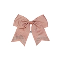 Pink grosgrain ribbon hair bow with sparkling rhinestone embellishments and tail design - Pink