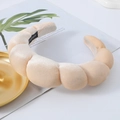 Thick velvet sponge headband in champagne color with handmade label detail - Champagne (13# Glossy Sponge Headband)