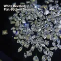 50 pietre miste per nail art in zirconia bianca con strass trasparenti piatti - Bianco Misto (XY-996)