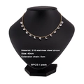 Collana in acciaio inossidabile 316L dorato con ciondoli tondi in zircone lucido - Collana con Nappine in Zircone da 40cm / Oro