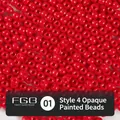 Vibrant 4mm red solid lacquer glass seed beads for professional DIY jewelry making - 01