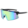 Occhiali da sole sportivi da uomo con lenti colorate e montatura nera opaca per ciclismo - Montatura Nera Specchio Oro