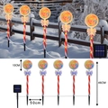 Solar powered Christmas lollipop lights set of 5 with colorful candy design and warm glow - Colorful Candy Cane