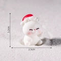 Miniatur Weihnachts Bär Figur aus Harz mit roter Weihnachtsmütze in 3,2x2,5cm - 2# Winkend